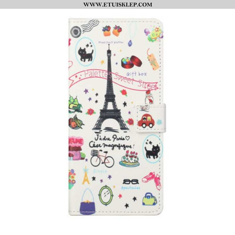 Etui Folio do OnePlus Nord 2 5G Kocham Paryż